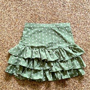 Green poka dot skirt